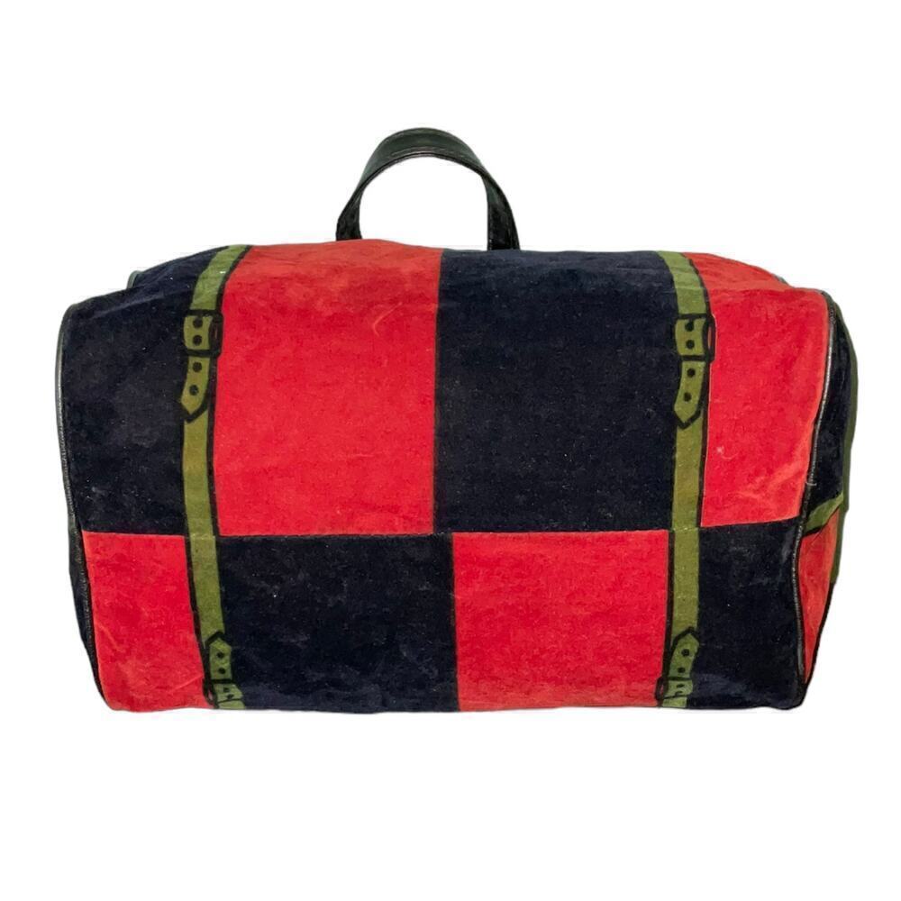 Vintage Roberta di Camerino Velour Trompe L'oeil Duffle Boston Bag - Picture 12 of 14